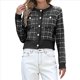 thumbnail image 2 of Cárdigan de Punto Texturizado de Larga con Botones y Bolsillos para Mujer Negro L, 2 of 9