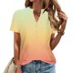 thumbnail image 2 of Camisetas de Verano para Mujeres Casual Camiseta con Cuello en V Botón Arriba Suelto, Camisetas de Mujer Casual para Primavera Verano, 2 of 5