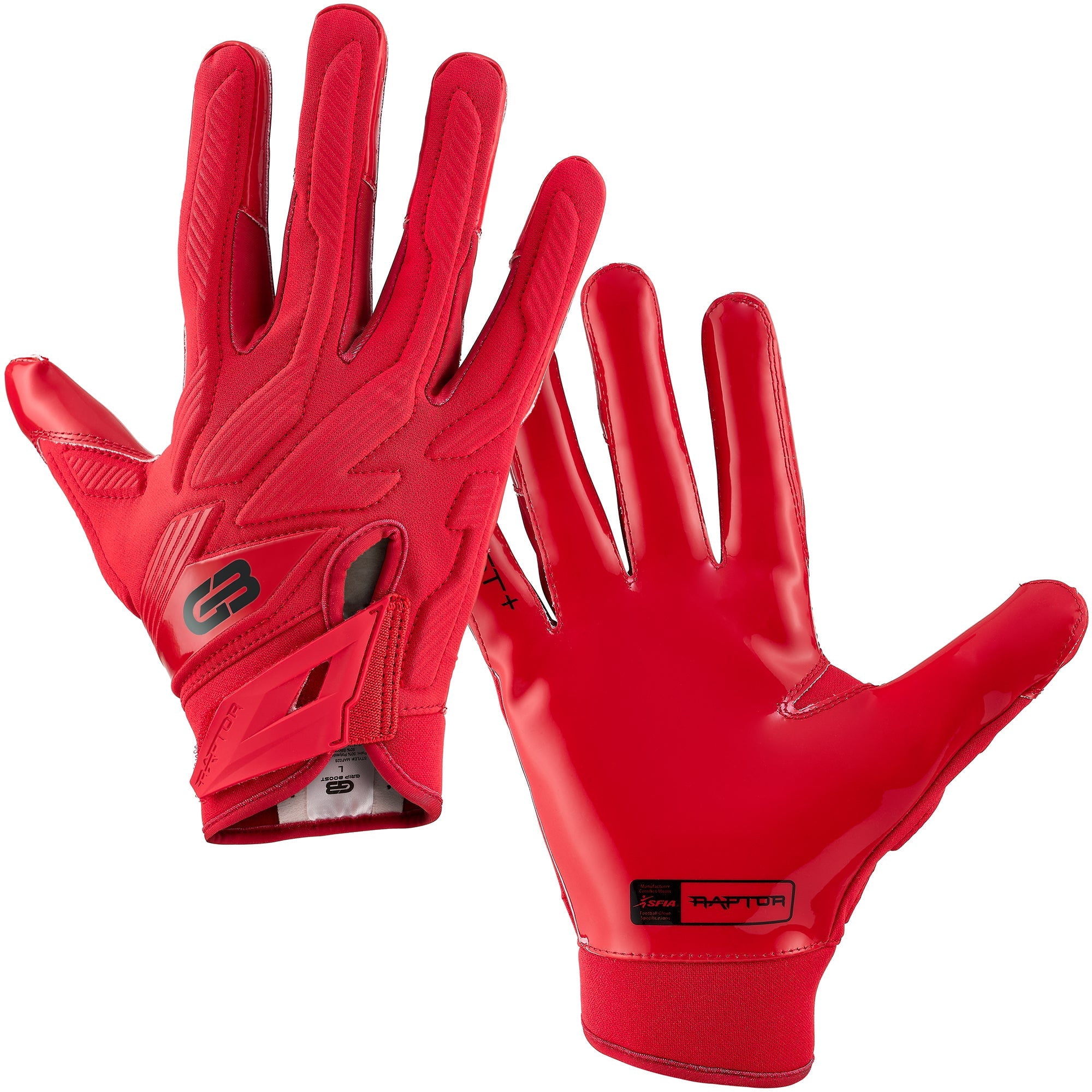 Grip Boost Raptor 2.0 Red Padded Men's Football Gloves with Boost Plus Grip Technology