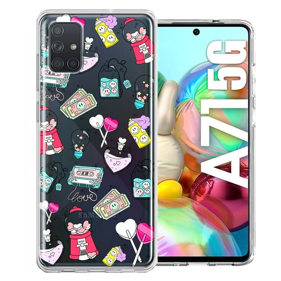 MUNDAZE for Samsung Galaxy A71 4G Valentine's Day Candy Feels like Love Hearts Double Layer Phone Case Cover