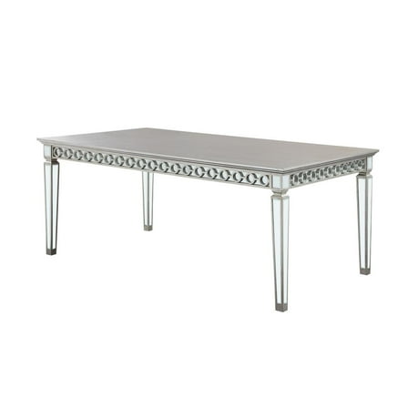 Dining Table (90"L), Mirrored & Antique Platinum