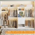 thumbnail image 7 of Homieasy 36" - 96" Wall Closet System with 5 Hanging Rods, Wall Mounted Clothes Hanging Rack for Organization, Heavy Duty Closet with 3 Open Storage Shelves, Cut to Fit, Max Load 1200 LBS, White, 7 of 7