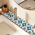 thumbnail image 2 of Yayeee Faucet Mat for Kitchen Sink 14.7" Diatomite Long Splash Guard Pad, Blue Mosaic Pattern, 2 Pack, 2 of 7
