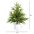thumbnail image 2 of Nearly Natural 22in. Artificial Real Touch Norfolk Island Pine in White Decorative Planter with Natural Look, 2 of 7