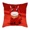 thumbnail image 2 of Uuiauoio Horse Zodiac Pillow Cover Flocked Plush Cute Animal Design Throw Pillow Case for Sofa Bed Living Room Home Decor Year of the Horse Theme, 2 of 6