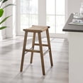 thumbnail image 2 of Bar Stool Chair Barstool, Set of 2, Walnut Natural, Wood, Pub Cafe Bistro Dining Kitchen Hospitality Restaurant, Modern Contemporary HB36089, 2 of 10