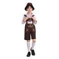 thumbnail image 7 of RTKFRFLM Boys Bavarian Oktoberfest Set Lederhosen Outfit For Kids Halloween Party Performance Traditional German Dress Shirt Suspenders Hat Socks Clothing Sets,Size 9-10 Years, 7 of 7