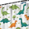 thumbnail image 3 of White Cartoon Dinosaurs Trees Pattern Shower Curtain 72"x72" ,Bathroom Decorative Shower Curtains Set with 12 Hooks,Modern Waterproof Washable Shower Curtain, 3 of 6