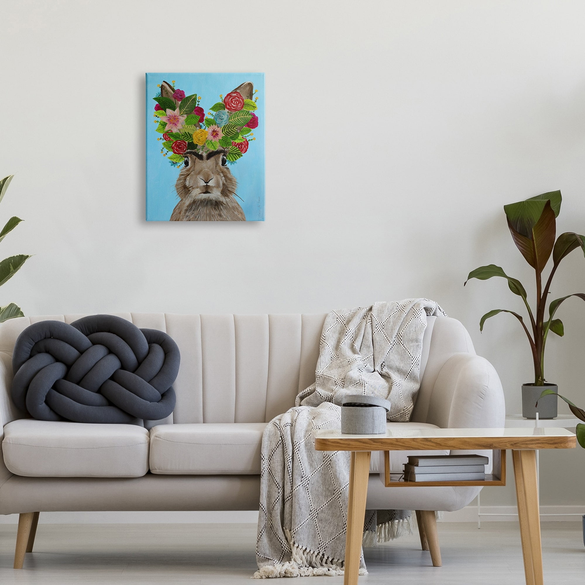 Stupell Industries Brown Bunny Rabbit Ears Flower Bouquet Bold Portrait, 30 x 40, Design by Coco de Paris