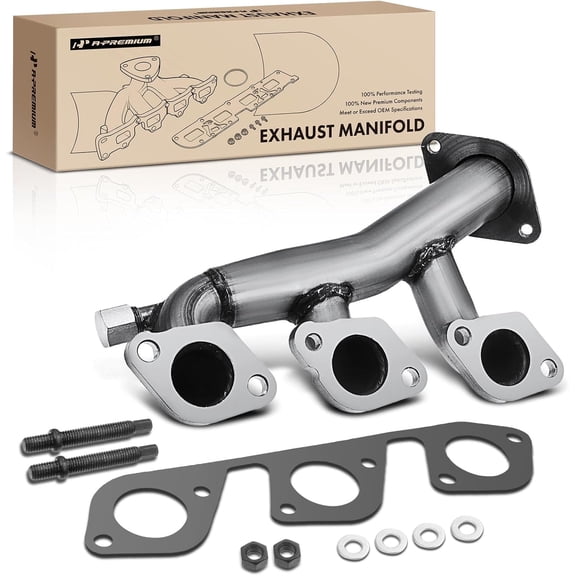 A-Premium Left Side [V6 3.8L 3.9L] Exhaust Manifold Kits W/Gasket & Studs & Nuts & Washers Compatible with Ford Mustang 1999-2004, Replaces XR3Z9431BC, XR3Z9431DC