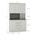 thumbnail image 2 of 74" Kitchen Pantry Cabinet with Charging Station,Freestanding Buffet Cupboards Sideboard with Drawer,Modern Pantry Cabinet with Microwave Stand for Kitchen,Living Room,Dinning Room, 2 of 21