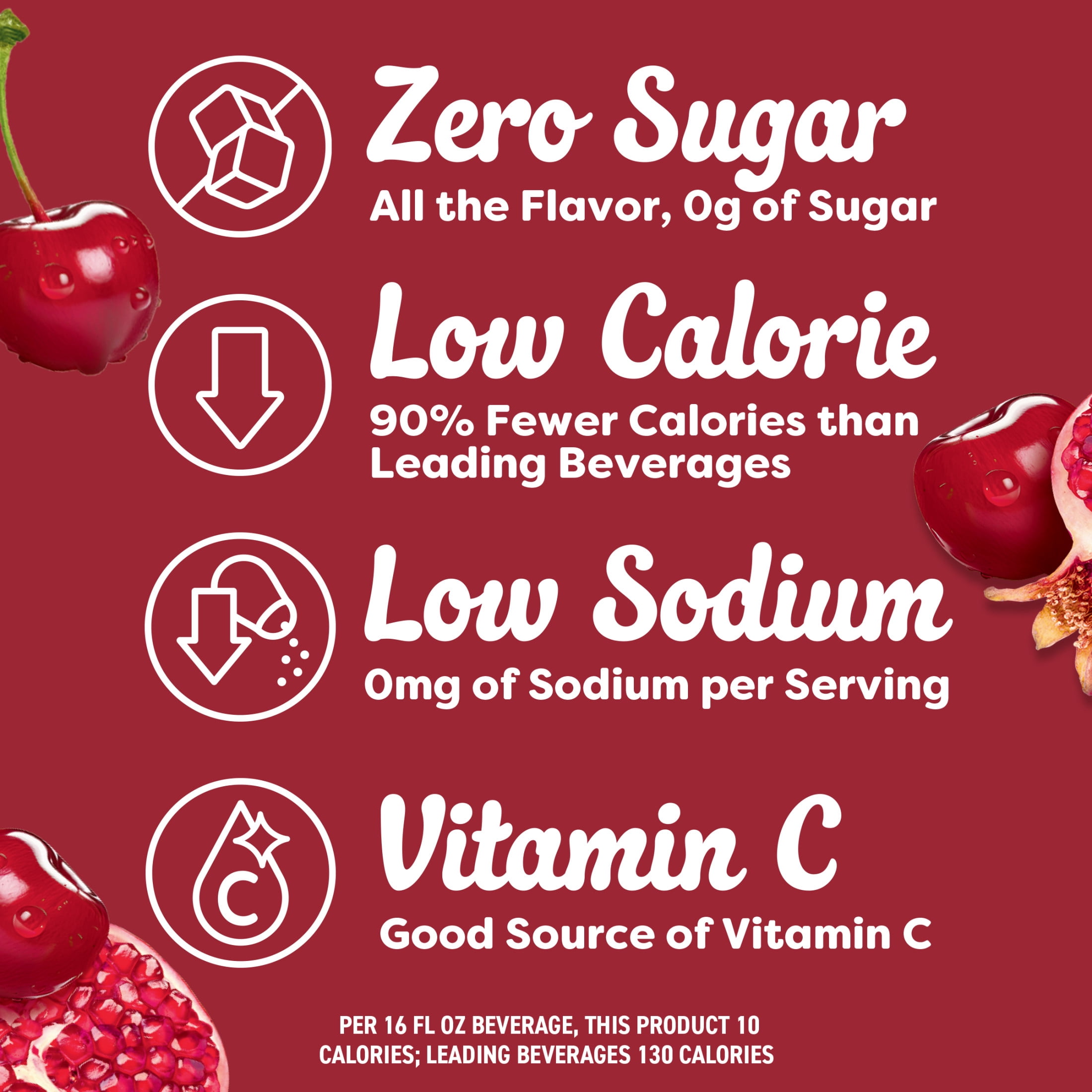 (4 pack) Crystal Light Drink Mix, 10 Packets, for Convenient On-the-Go Flavorful Hydration, Cherry Pomegranate natural flavor with other natural flavor, Zero Sugar, 1.1 oz