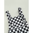 thumbnail image 5 of Toddler Kids Girls Overalls Checkerboard Plaid Print Sleeveless Flare Pants Jumpsuits Summer Casual One-Piece Outfit, 5 of 8