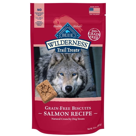 Blue Buffalo Wilderness Grain-Free Salmon Biscuits Trail Dog Treats, 10 Oz (6 Pack)