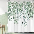 thumbnail image 5 of Sage Green Eucalyptus Shower Curtain,Nature Watercolor Plant Leaves with Floral Bathroom Decor,Waterproof Fabric Shower Curtain Set with Hooks 60X72in, 5 of 6