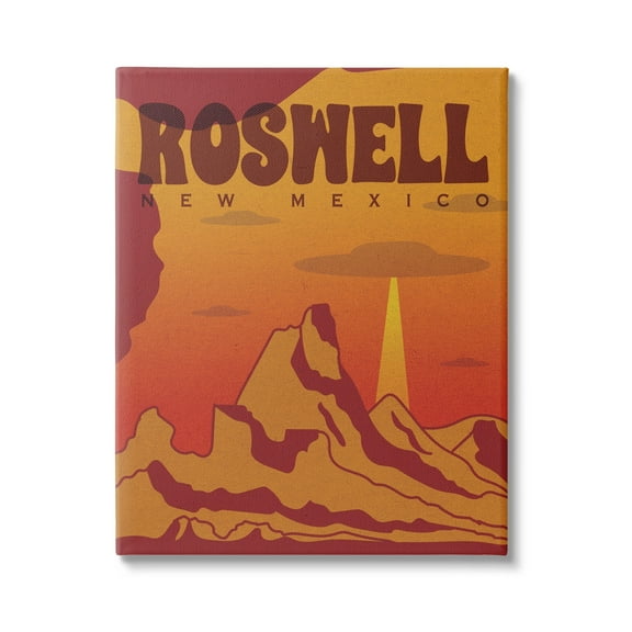 Stupell Industries Roswell New Mexico Desert UFO Travel & Places Painting Gallery Wrapped Canvas Print Wall Art