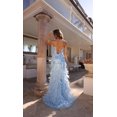 thumbnail image 4 of Women's Nox Anabel C1413 Feather and Sequin Prom 2026 Dress Light Blue Size 14, 4 of 7