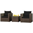 thumbnail image 5 of Patiojoy 3PCS Patio Rattan Furniture Set with 2 Cushioned Sofas & Coffee Table for Outdoor Black, 5 of 6