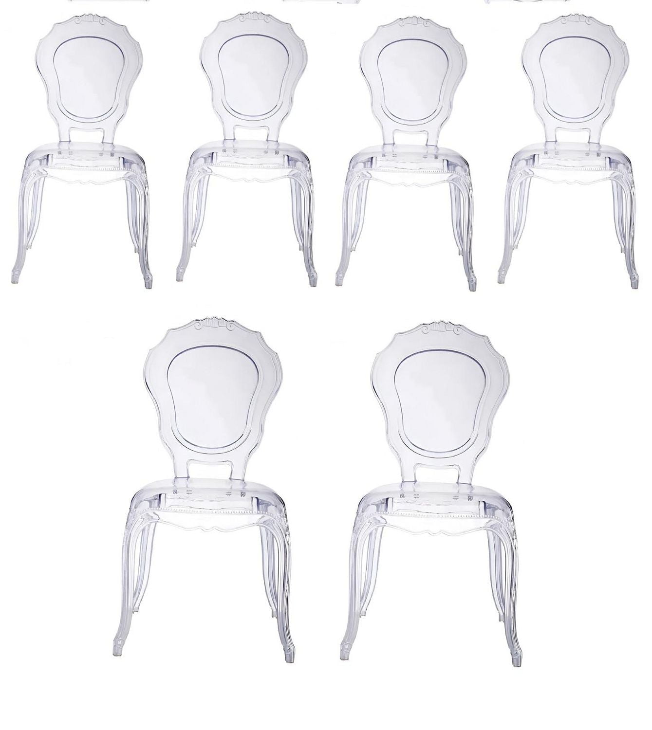 Heavenly Collection Clear Plastic Armless Chair for Dining Area