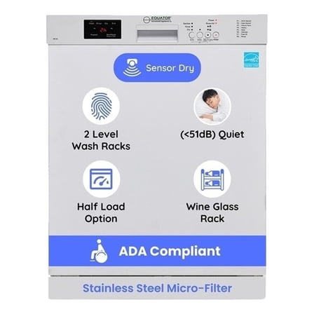 Pemberly Row Metal 24" Built in 14 place Dishwasher in White