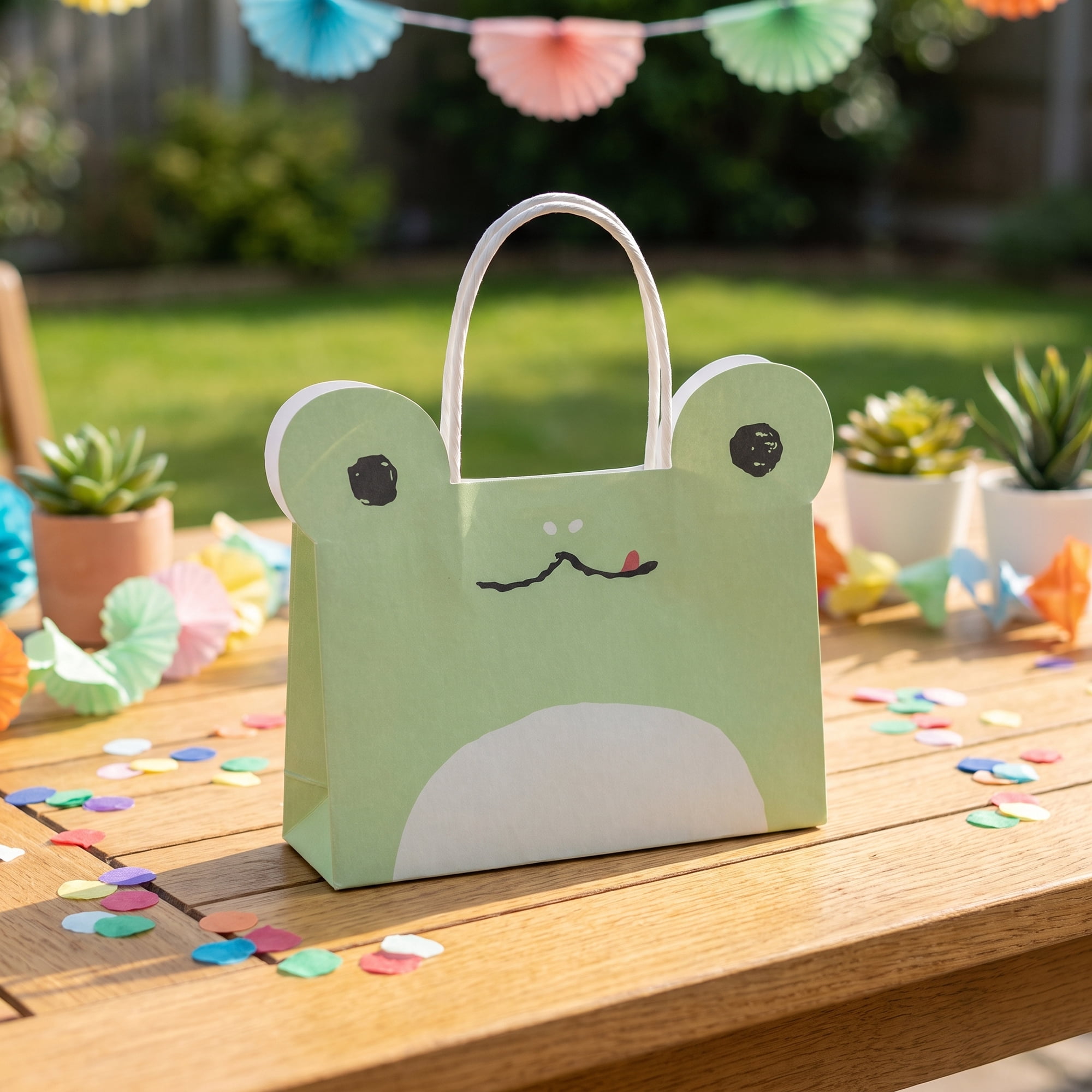 Unique Bargains Cartoon Gift Bags for Party and Special Occasions Green 6.9" x 2" x 4.9"