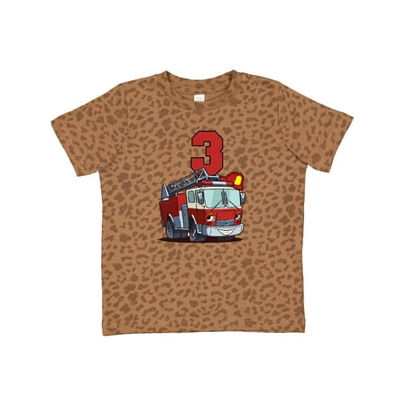

Inktastic 3rd Birthday Fire Truck Gift Toddler Boy or Toddler Girl T-Shirt