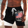 thumbnail image 2 of American Flag Shorts for Men Swim Trunks with Zipper Pockets Comfy Lightweight Cute 250Th 4th Of July Patriotic Beach Shorts Black L, 2 of 4
