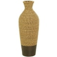 thumbnail image 6 of DecMode Seagrass Bohemian Weave Patterned Urn Shaped Decorative Vase 10"W x 28"H, with Light Natural Brown and Dark Brown Finishes, 6 of 12