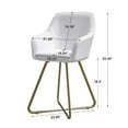 thumbnail image 3 of VECELO White PU Leather Accent Chair with Gold Metal Frame, Vanity Chair with Back, Armchair for Living Room, Bedroom, Office, 3 of 9