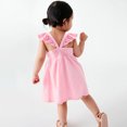 thumbnail image 3 of Vedolay Shirt Dress Girls Flutter Sleeve Unicorn Dresses Summer Party Clothes,Pink 3-4 Years, 3 of 5