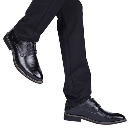 

Classical Style Shoes For Men Slip On PU Leather Low Rubber Sole Block Heel Work Note Please Buy One Or Two Sizes Larger