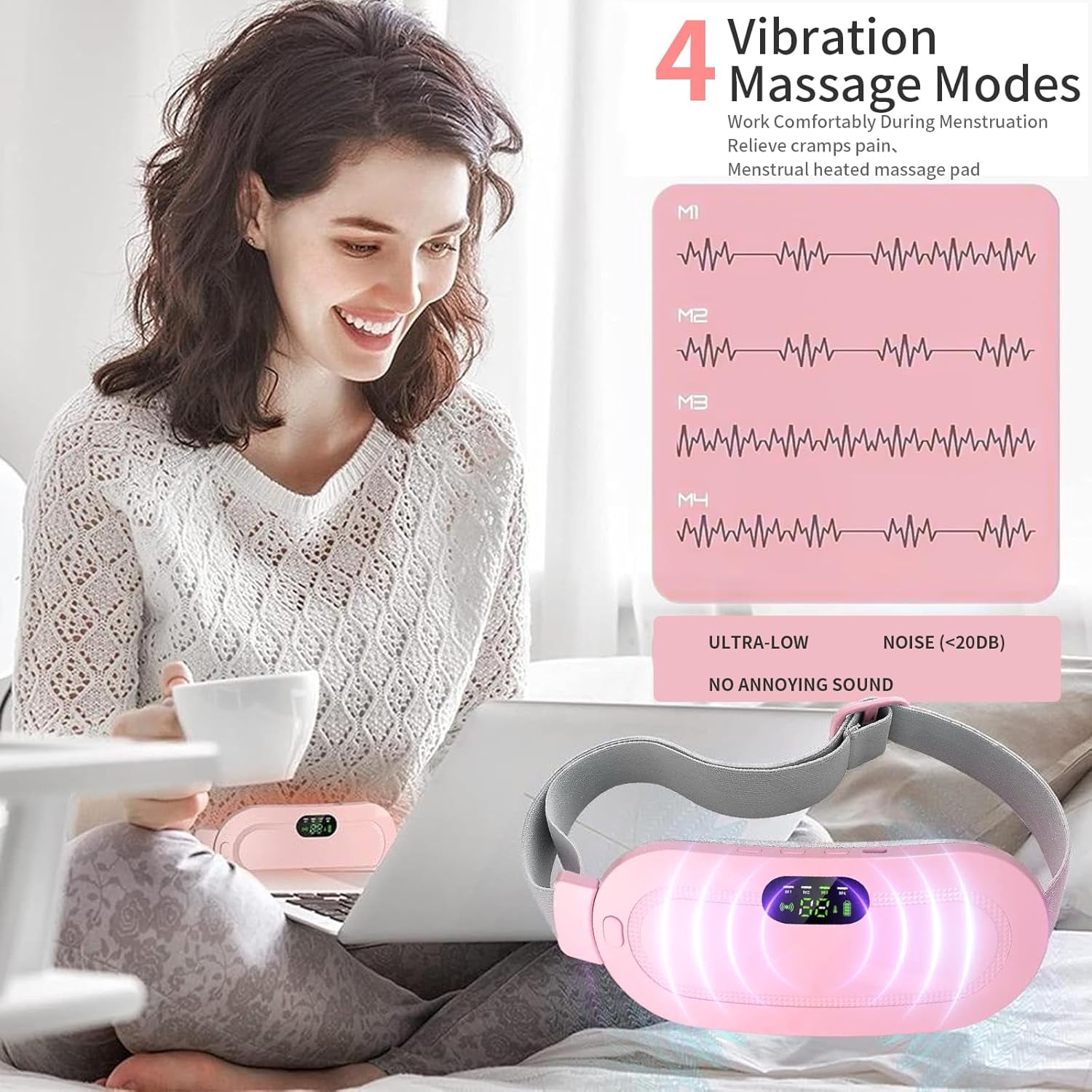 Hinzonek Portable Cordless Heating Pad for Menstrual Cramps Relief, Thermal Pain Relief Belt for Stomach, Back and Belly - Walmart.com