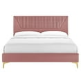 thumbnail image 4 of Modway Yasmine Channel Tufted Performance Velvet Full Platform Bed in Dusty Rose, 4 of 8