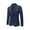 Deep blue, variant on iĀ·FineLong Men's Casual Blazer Business Commuter Single-Breasted Jacket Hemp Gray