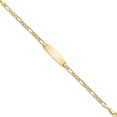 thumbnail image 2 of 14K Yellow Gold Semi-Solid Soft Diamond Shape Figaro Link Id Bracelet (8 X 9.5) Made In United States dcid108c-8, 2 of 5