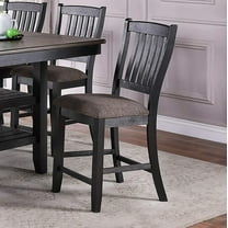 Modern Counter Height Set of 4 Dining Chairs Fabric Upholstered Seat High Chairs Kitchen Dining Room Furniture Dark Coffee