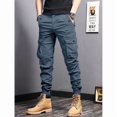 thumbnail image 2 of Men's Cargo Jogger Pants, Multi‑Pocket Casual Tapered Jogger Trousers, Stretch Waistband Workwear Pants, 2 of 7