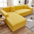 thumbnail image 1 of HAHDAXIA Housse de Sofa en L en Tissu Velours Doux, Housse de Canapé d'Angle Très Extensible avec Bas Élastique, Protège-Meubles Imperméable avec Accoudoirs pour Animaux et Enfants, B, 2 Places 145x185 cm, 1 of 7