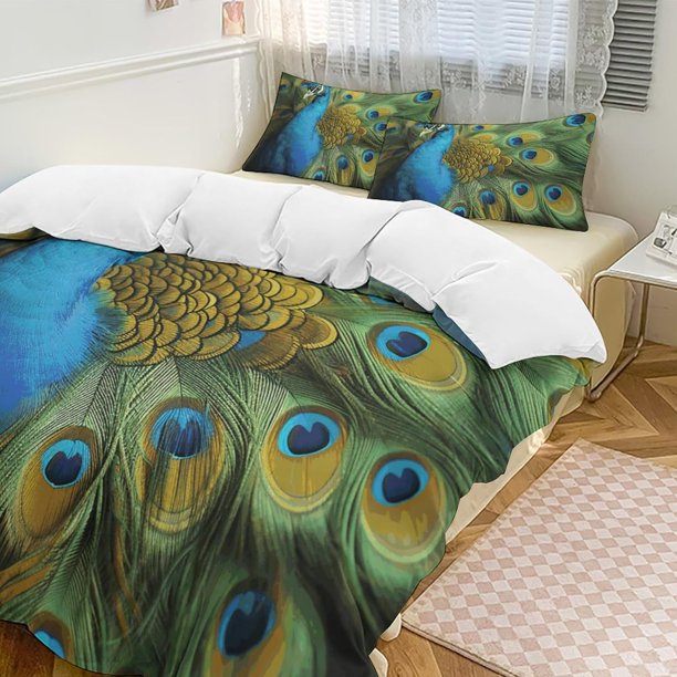 Set 90 "x90" Funda Nórdica Suave Funda Nórdica Transpirable Pavos reales