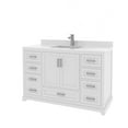 thumbnail image 3 of Ayna Decors Maya 48 in White Bathroom Vanity | 2 Soft Closing Doors | 7 Full Extention Soft Close Drawers | Brushed Nickel Hardware | AVM48WH0002, 3 of 10