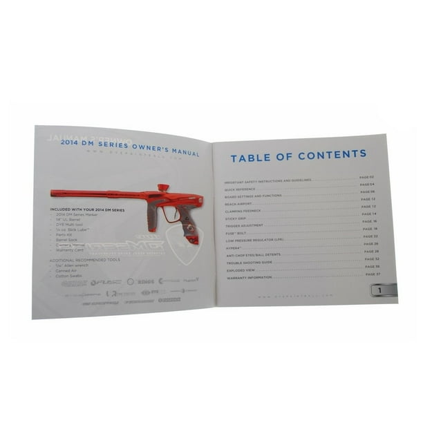 NEW Dye Matrix DM14 Paintball Gun / Marker Product Owners Manual
