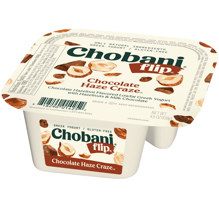 Chobani Flip Low-Fat Greek Yogurt Chocolate Haze Craze 4.5 oz Cup