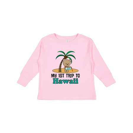 

Inktastic 1st Trip to Hawaii Vacation Boys or Girls Long Sleeve Toddler T-Shirt