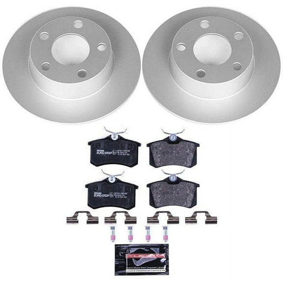 Power Stop Rear Euro-Stop ECE-R90 Certified Brake Pad and Rotor Kit ESK4845
