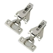 Probrico 1 Pair（2 Pack）Kitchen Cabinet Hinges for Face Frame Cabinet, Concealed Cabinet Hinges Brushed Satin Nickel with Mounting Screws