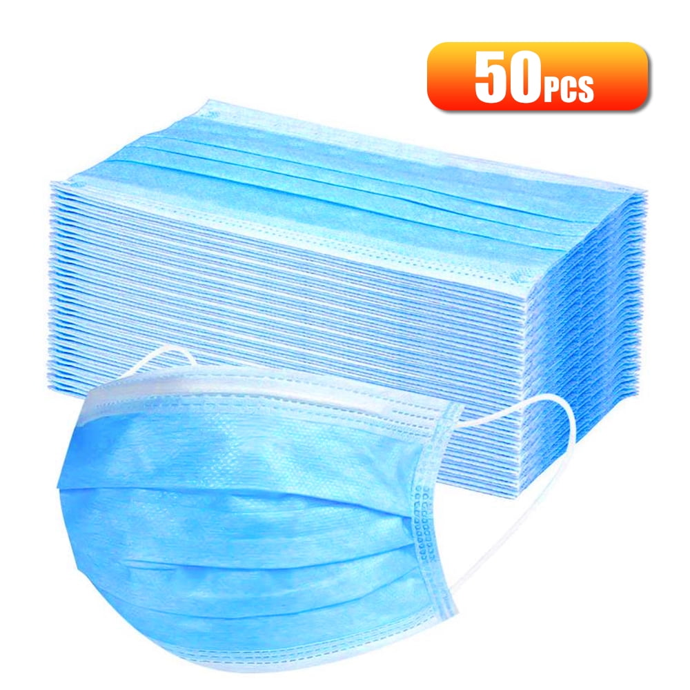 Free mask container.50pcs Disposable 3Layer Protective Face Mask Anti