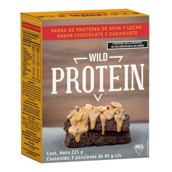 Barra de proteína Wild Foods Wild Foods sabor chocolate cacahuate 225 g