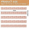 thumbnail image 3 of 5 Rolls Christmas Ribbon 1.5 inch Wide Decorative Ribbon for Gift Wrapping and Holiday Decorations Pink Flowers, 3 of 7