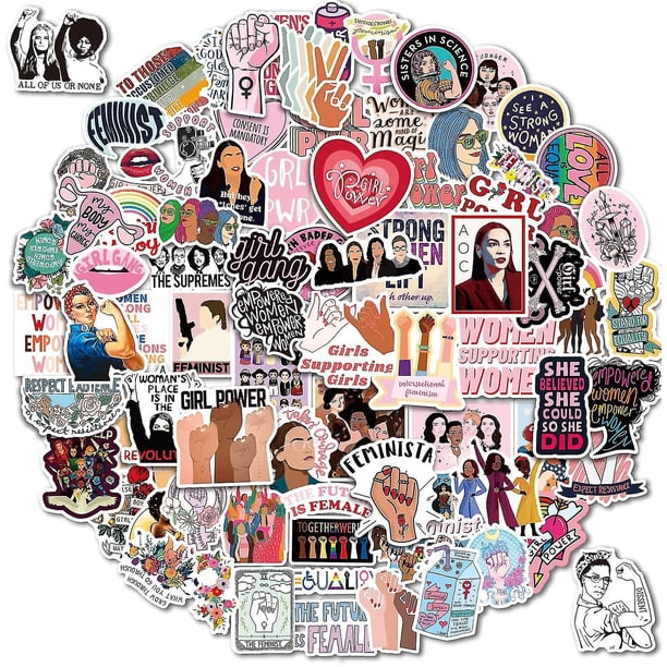 Juego de 100 pegatinas feministas, pegatinas Ndie, pegatinas de vinilo impermeables para niñas, adolescentes y adultos, decoración de calcomanías para botella de agua, computadora portátil, patin