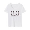 thumbnail image 4 of Camiseta de mujer con cuello redondo, trajes sencillos, camiseta de manga corta para viajes de oficina, regalo del día de San Valentín M, 4 of 8